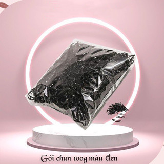 Gói 100g thun cột tóc nữ Hàn Quốc dễ thương iLita túi thun phụ kiện buộc tóc đẹp nhiều màu đen