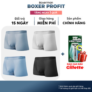 Quần sịp nam boxer combo 3 profit thun lạnh kháng khuẩn khử mùi boxerman