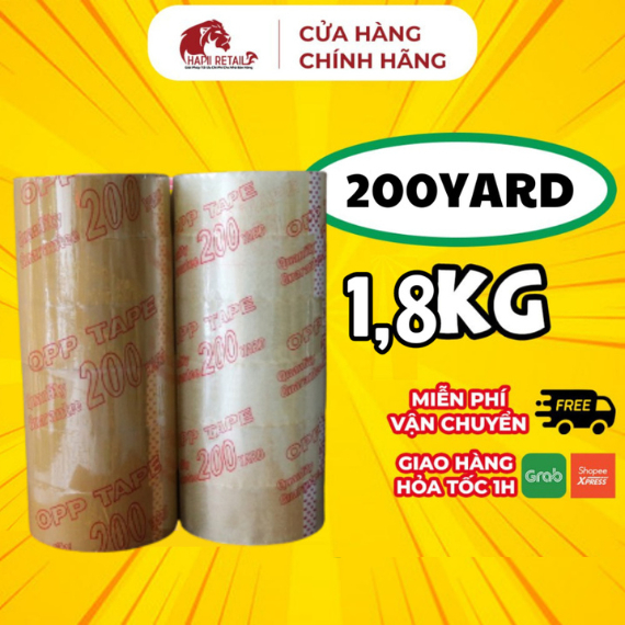 Băng Keo 200 Yard 1Cây/6 Cuộn Giá Xưởng - Băng Dính Lõi Giấy 100Yard Siêu Rẻ Hapii Retail