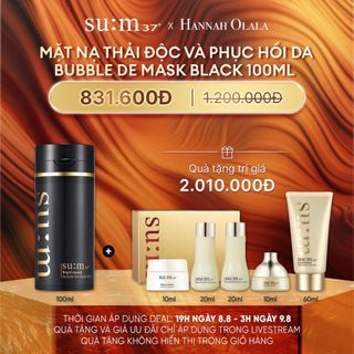 Mặt nạ đen thải độc và phục hồi da Su:m37 Bright Award Bubble De Mask Black 100ml