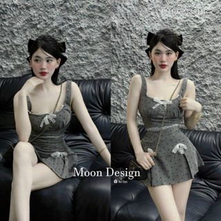 SET VÁY SỌC HỌA TIẾT NƠ NHÍ CHÂN VÁY XẾP LI HÀNG THIẾT KẾ