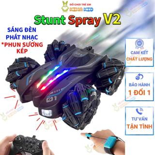 Xe Điều Khiển Địa Hình 2 Mặt Nhào Lộn Bằng Cảm Biến Đeo Tay và Remote Stunt Spray V2, Xoay 360, Có Đèn, Nhạc, Phun Sương