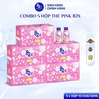 [Combo 5 Hộp] Nước Uống 82X The Pink Collagen Dưỡng Da, Ngừa Lão Hóa (1 hộp/10 lọ)