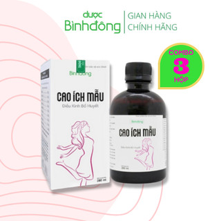 Combo 3 chai Bình Đông Cao Ích Mẫu - Hỗ trợ giảm đau bụng kinh, điều hòa kinh nguyệt - chai 280ml