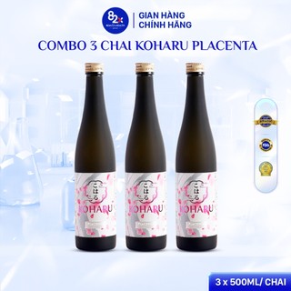 [Combo 3 Chai] Nước Uống Collagen 82X KOHARU PLACENTA Hỗ Trợ Dưỡng Da, Tăng Đề Kháng 500ml/Chai