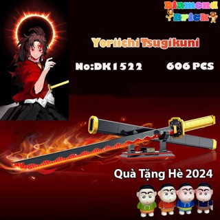 Đồ Chơi Lắp Ráp Xếp Hình Mô Hình Thanh Kiếm Dạ Quang Phát Sáng TSUGIKUNI YORIICHI Kimetsu No Yaiba DK1522 Với 606 PCS