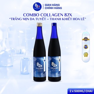 [Combo 2 Chai] Nước uống Collagen 82X “TRẮNG MỊN DA TUYẾT – THANH KHIẾT HOA LÊ” Gồm 1 Placenta + 1 Collagen 500ml/chai