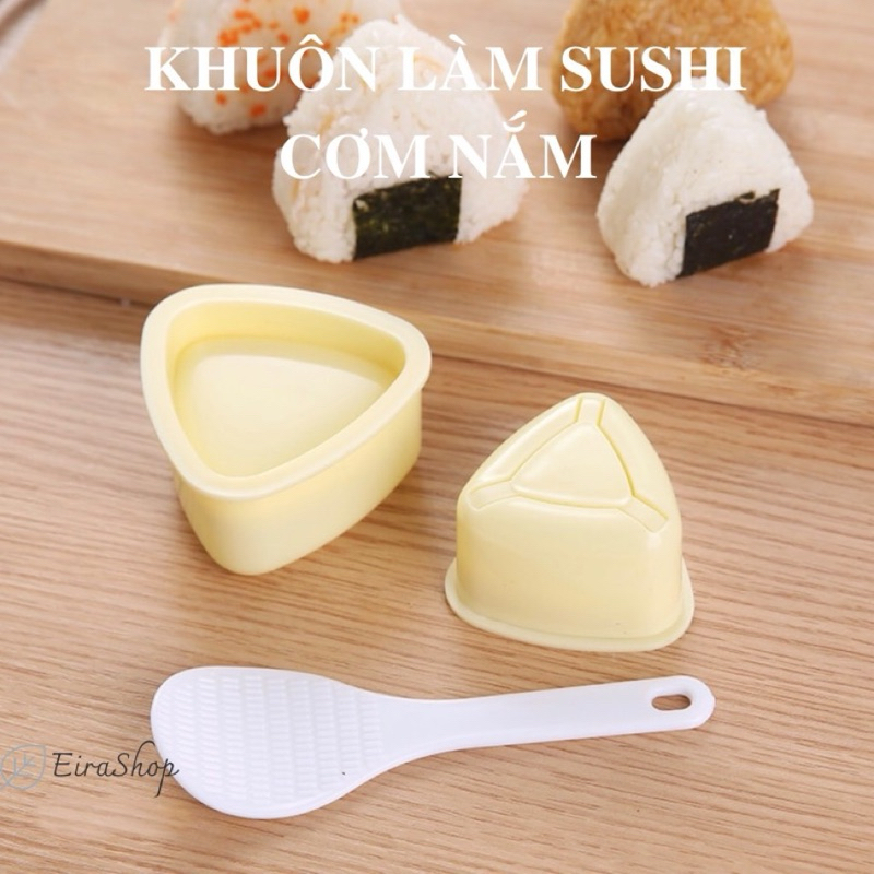 COMBO [2 KHUÔN] làm cơm nắm sushi hình tam giác chống dính to và nhỏ nhựa cao cấp