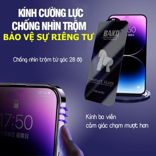 Kính cường lực Chống nhìn trộm iphone 6/ 7/ 8/ X/ XSMAX/ 11/ 12/ 13/ 14/ 15 PRO/ PROMAX/ PLUS KK Baiko
