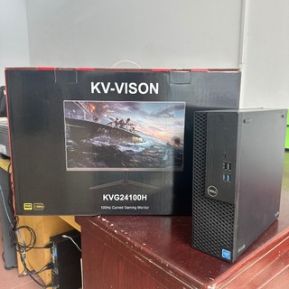 Bộ máy tính để bàn dell + màn hình kv-vison 24 inch . tặng kèm bàn phím chuột dell, usb wifi