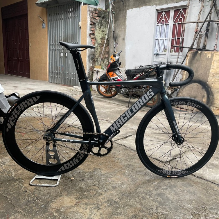 Xe đạp Fixed Gear  Magicbros CX7 nhôm màu xanh than