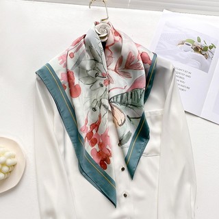 Khăn lụa vuông nhiều hoạ tiết 70x70cm thythy store chất đẹp