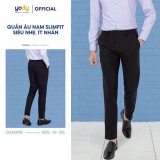 Quần âu nam YODY slimfit,  chất liệu nano siêu nhẹ, thoáng mát, thấm hút mồ hôi quần công sở QAM3190