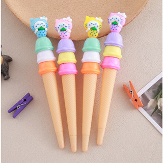 bút kem kitty dâu pastel BKEM2 hoạt hình dễ thương  kute viết gel