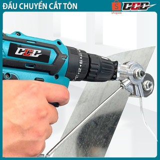 Đầu chuyển cắt tôn| Đầu chuyển đổi máy khoan pin, bắn vít thành máy cắt tôn đa năng, tiện lợi| Chất liệu hợp kim cao cấp