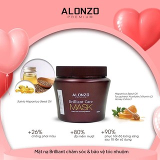 KEM HẤP CHĂM SÓC TÓC NHUỘM ALONZO BRILLIANT CARE TREATMENT HOẶC PHỤC HỒI 500ml