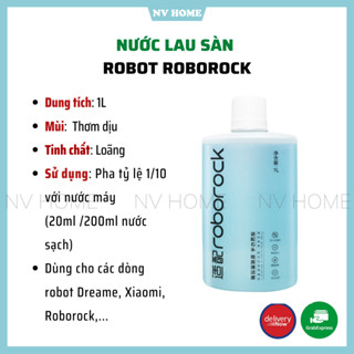 Nước lau sàn robot Roborock S5, S6, T7, T7s, S7, S7, S8 MaxV ultra, S8, Q Revo, Q revo master, Q revo pro, Saros 1000ml
