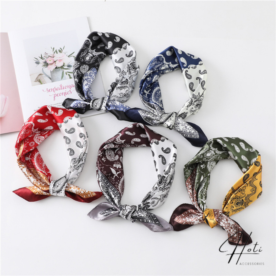 Khăn turban Badana cao cấp, khăn turban quấn túi, quần áo chất liệu satin size 60x60cm - HOTI - ST006