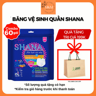 Combo 60 gói Băng vệ sinh đêm dạng quần SHANA 2 quần/gói chống tràn siêu rẻ