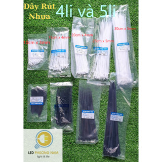 [COMBO 3 Túi ]  Dây Rút Nhựa 10cm/15cm/20cm/25cm/30cm [Trắng - Đen] (1 túi 70 sợi)