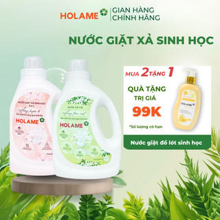 Nước giặt xả quần áo sinh học holame clean công nghệ nhật lưu hương thơm mát chai 1l