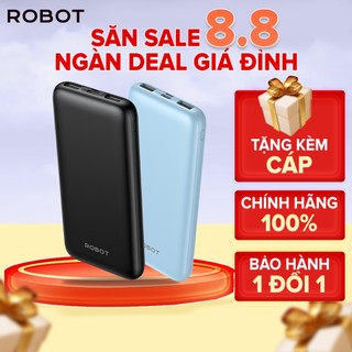 Pin Sạc Dự Phòng 10000mAh ROBOT RT180 RT12 Có 2 Cổng Sạc Ra USB & 2 Cổng Sạc Vào Micro/Type-C