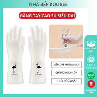 Găng Tay Rửa Bát Làm Bếp KOOBEE Găng Tay Cao Su Siêu Dai Không Mùi KooBee (NB12)