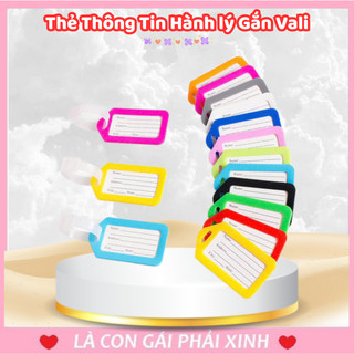 Thẻ hành lý name tag treo vali, balo, cặp sách cho bé, hành lý du lịch, thẻ treo vali nhựa nhỏ gọn