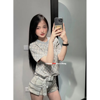 ( SẴN ) Áo len L.V xanh full tag mác qc