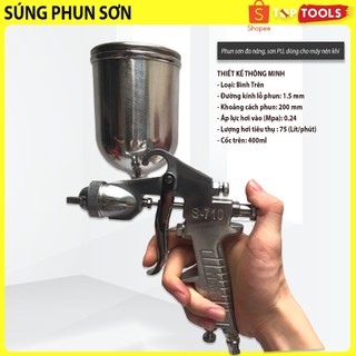 Súng phun sơn, súng phun sơn mini cầm tay nhỏ gọn tiện dụng, siêu tiết kiệm sơn