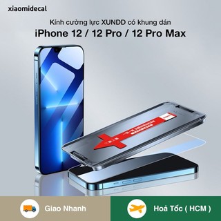 Kính cường lực xundd iphone 12 / 12 pro / 12 pro max có khung dán
