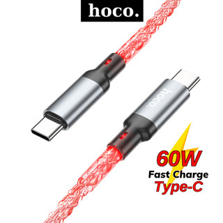 Dây sạc nhanh TypeC 60W Hoco cáp tích hợp đèn phát sáng đổi màu siêu bền cho máy android máy tính bảng