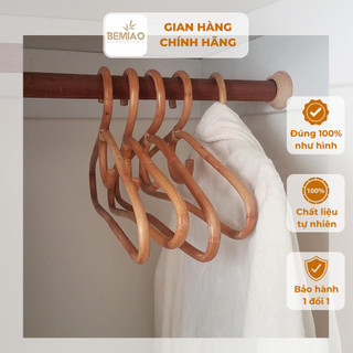 Móc treo quần áo BEMIAO móc treo mây mây tre đan, móc treo đồ decor không gian sống