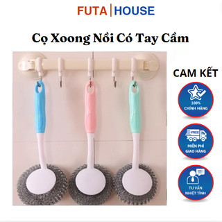Cọ xoong nồi miếng rửa chén dĩa có tay cầm