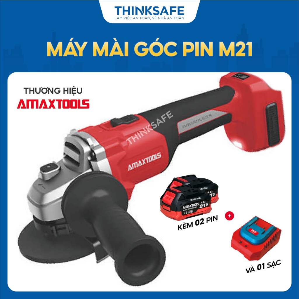 Máy mài góc dùng pin 21V Amaxtools AM100SM, đĩa mài 100mm, trục M10 Máy cắt kim loại động cơ không c