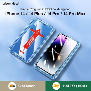 Kính cường lực xundd iphone 14 / 14 pro / 14 plus / 14 pro max có khung dán
