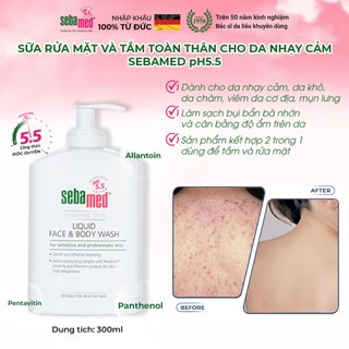 Sữa Rửa Mặt Và Tắm Toàn Thân Sebamed Face & Body Wash pH5.5 (300ml)