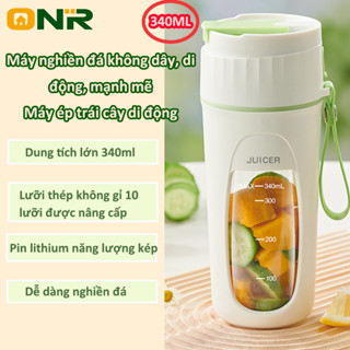 ONR Máy xay sinh tố Máy xay cầm tay có thể xay đá 10 lưỡi dao dung tích lớn 340 ml