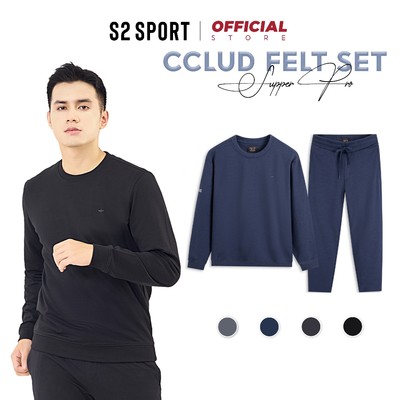 Bộ quần áo nỉ nam trơn S2 SPORT thu đông cotton USA mềm mịn, bo chun chắc chắn, khỏe khoắn - BN05