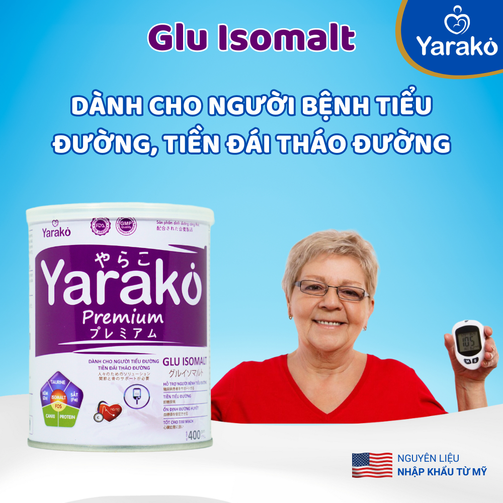 Sữa Bột Dành Cho Người Tiểu Đường Và Tiền Đái Tháo Đường YARAKO PREMIUM GLU ISOMALT 400g/900g