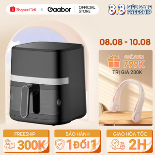 Nồi chiên không dầu GAABOR AF65T-BK01A dung tích 6.5L công suất 1500W cửa kính trong có đèn, cảm ứng