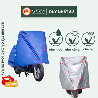 Bạt phủ xe máy che nắng che mưa loại dày dặn 220x115cm - Bạt che xe nhựa EVA siêu nhẹ phản quang chống trầy xước bibi90