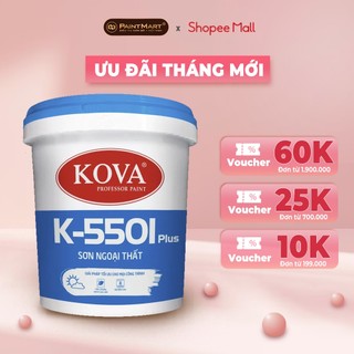 Sơn chống thấm cao cấp ngoài trời bán bóng KOVA K-5501 plus lon 3.5 lít