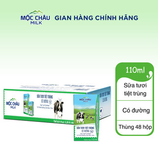 Thùng 48 hộp Sữa tươi tiệt trùng có đường Mộc Châu Milk