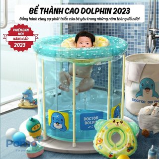 [CHÍNH HÃNG] Bể bơi đứng thành cao trong suốt cho bé sơ sinh Dotor Dolphin , tặng phao cổ
