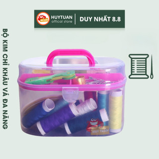 Bộ kim chỉ may vá đa năng, Bộ kim chỉ 36 món dùng trong may vá kèm hộp đựng trong suốt bibi90