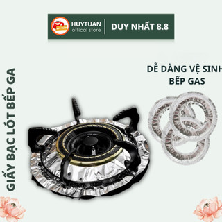 Set 10 lót bếp gas tròn 23cm chống dầu mỡ bắn bẩn, giấy bạc lót bếp gas tròn dễ dàng vệ sinh thay thế nấu ăn