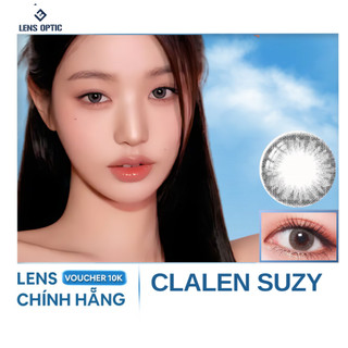 Kính áp tròng 1 ngày màu Suzy Gray Clalen iris, lens mắt màu xám có độ cận - Lens Optic