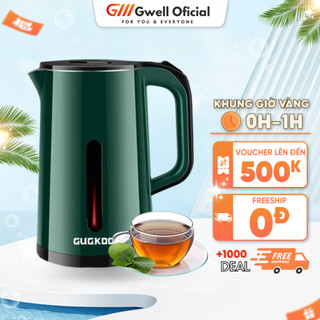 Ấm Siêu Tốc Đun Nước GODWELL Công Suất Cao 1500W Tự Ngắt Điện khi sôi, 2 lớp cách nhiệt Dung Tích 2.5L
