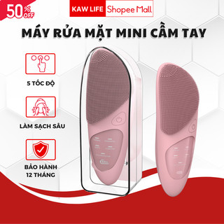Máy rửa mặt mini cầm tay đa năng kaw, máy massage mặt đầu silicon giúp da sạch sâu, chăm sóc mắt